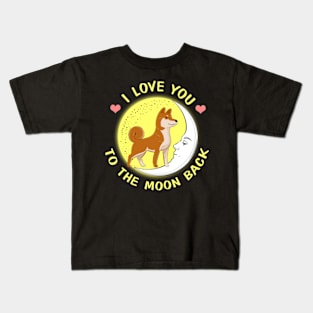 I Love You To The Moon And Back Shiba Inu Kids T-Shirt